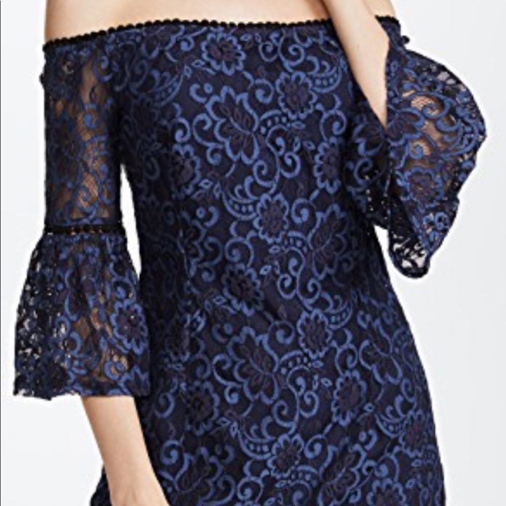 Navy and blue Lace off the shoulder dress